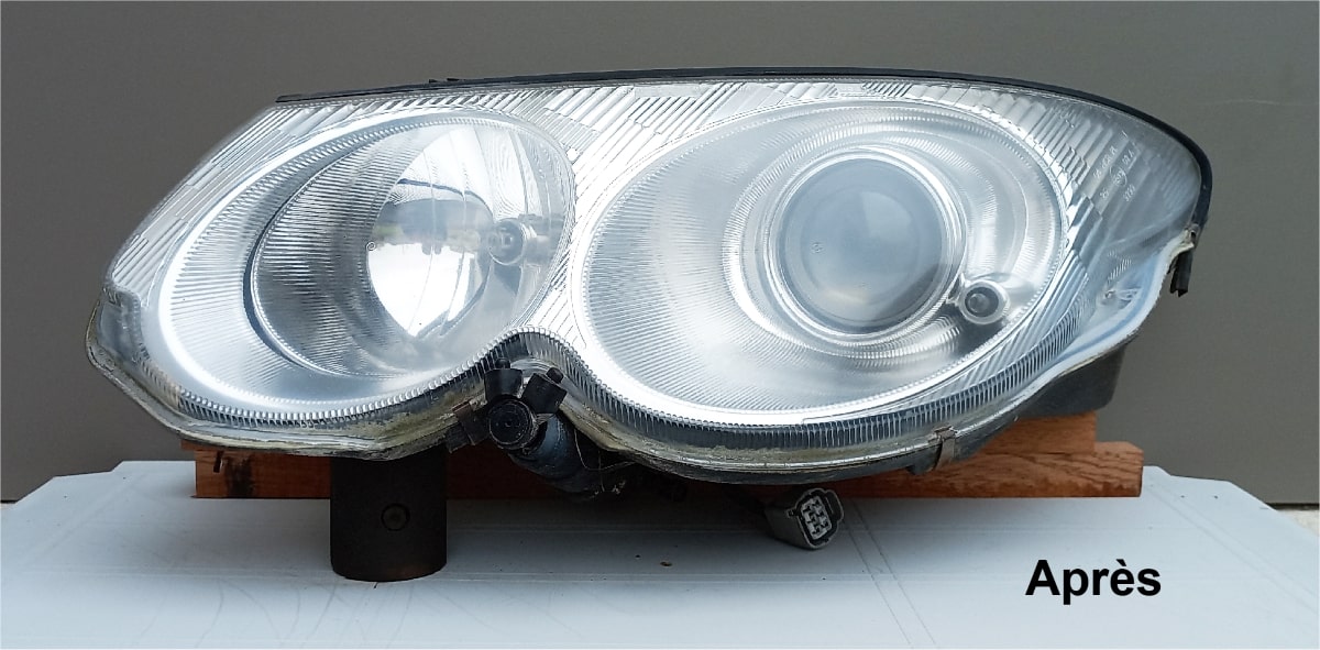 phare de voiture après rénovation chez le Garage Basnier