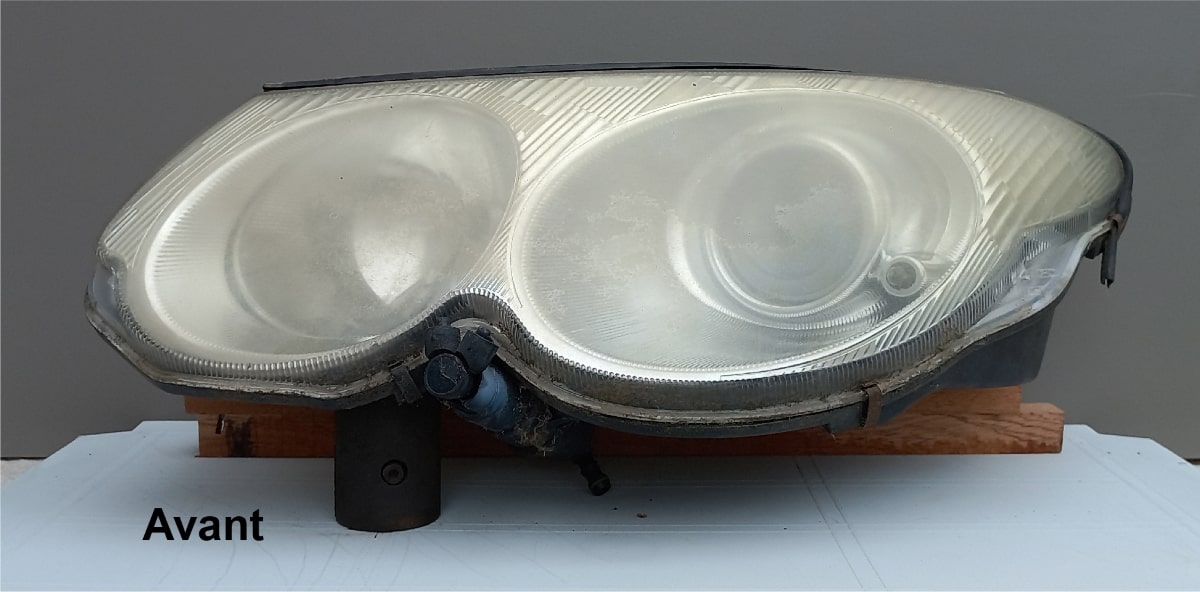 phare de voiture avant rénovation chez le Garage Basnier